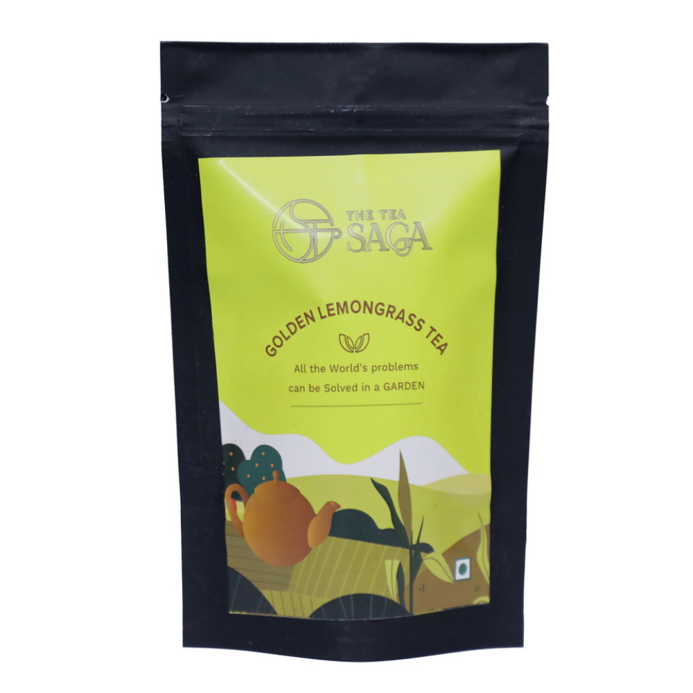 The Tea Saga Golden Lemongrass Tea | Green Tea That Detox Liver, Kidney and Have Great Healing Ability | Select Pouch