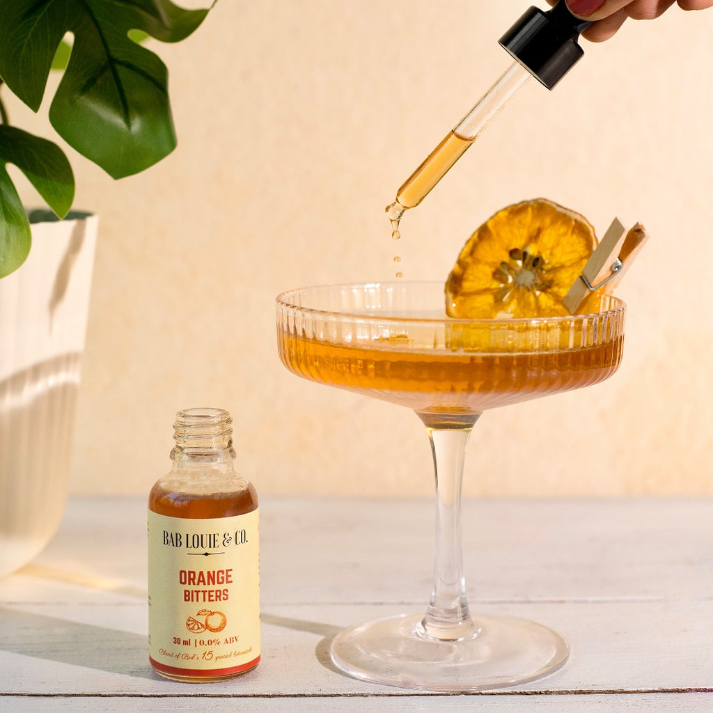 Bab Louie Baby Orange Bitters | India's First Non Alcoholic Craft Bitters | Distinct Citrus Notes | Old Fashioned, Manhattan, Negroni, Sidecar, Gin and Tonic based Cocktails | 30ml