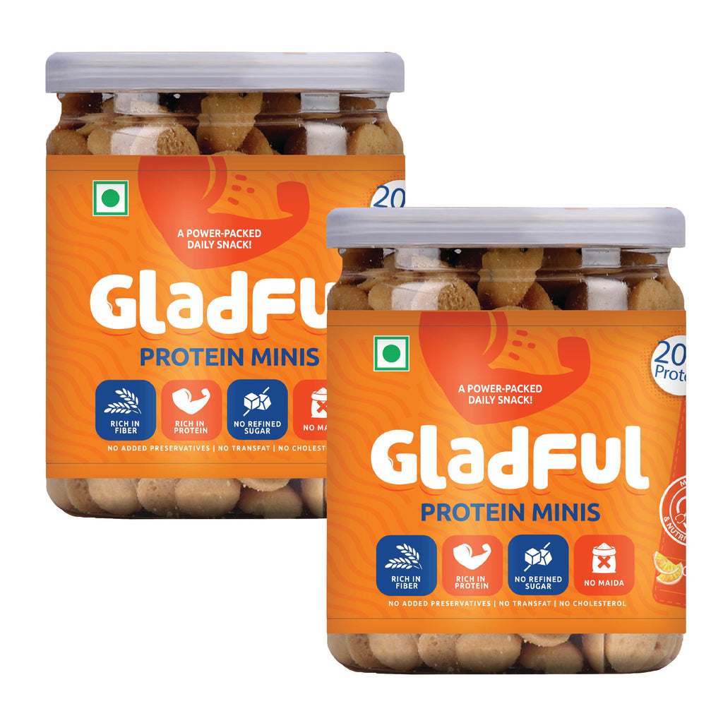 Gladful Orangey Protein Mini Cookies |  Seleck Pack - DrinksDeli India