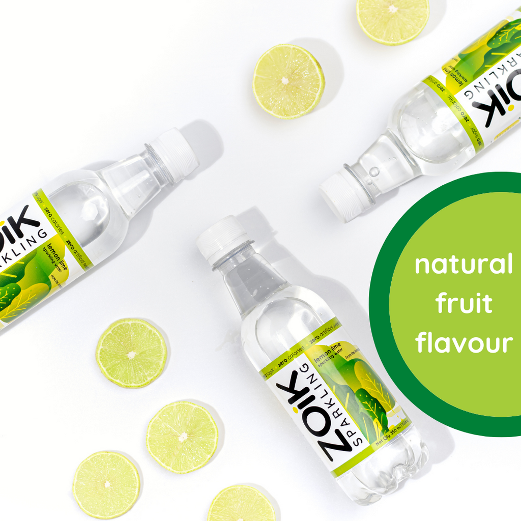 ZOiK Lemon Lime Flavoured Sparkling Water | Pack of 9