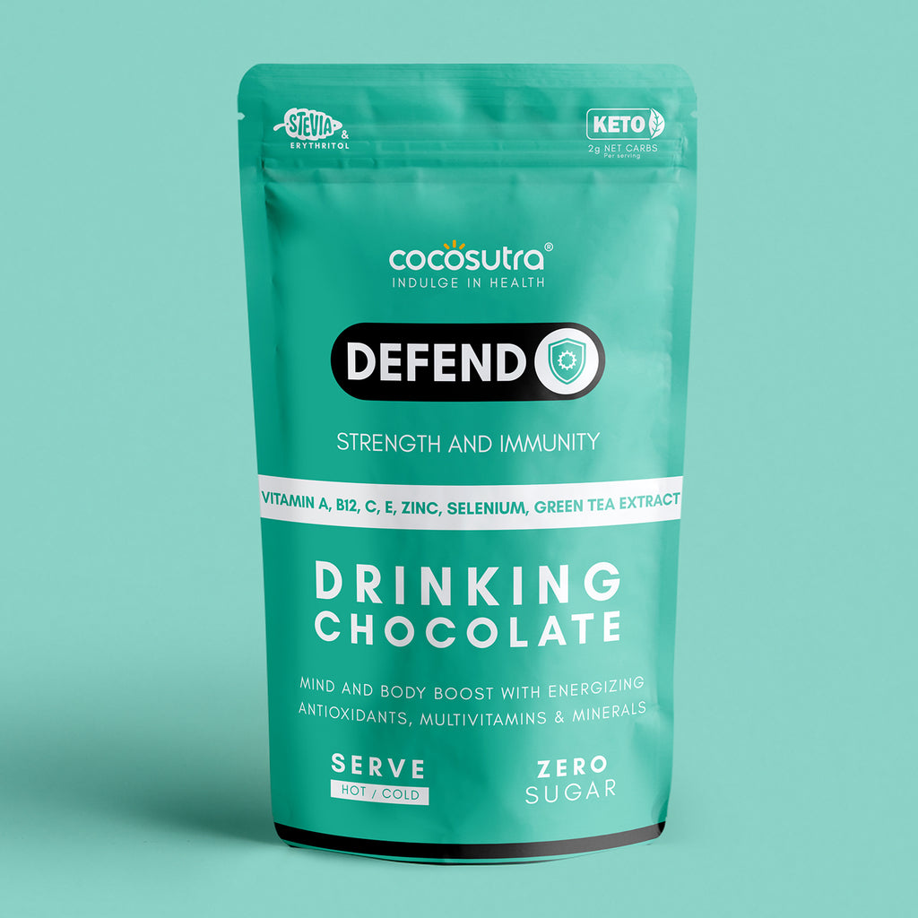 Cocosutra - DEFEND - Sugar Free Drinking Chocolate Mix | 200 gm