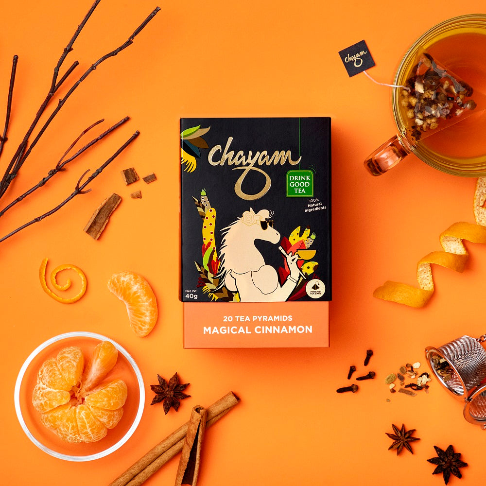 CHAYAM Cinnamon Green Tea with Orange Peel - Wellness Tea