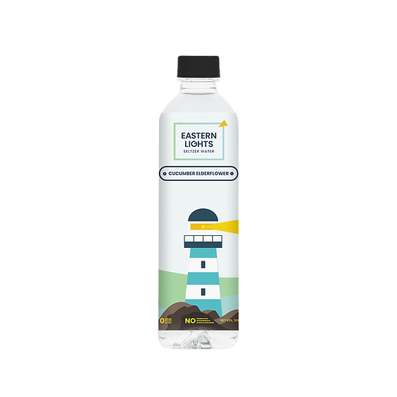 Eastern Lights Cucumber & Elderflower Seltzer Water (Sparkling Water) | 500ml Each | 100% Natural Flavour | Zero Sugar & Zero Calories | No Aspartame or Steviar | Select Pack
