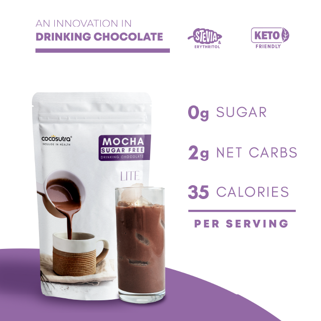 Cocosutra - Sugar Free Drinking Chocolate Mix - Mocha | 200 gm