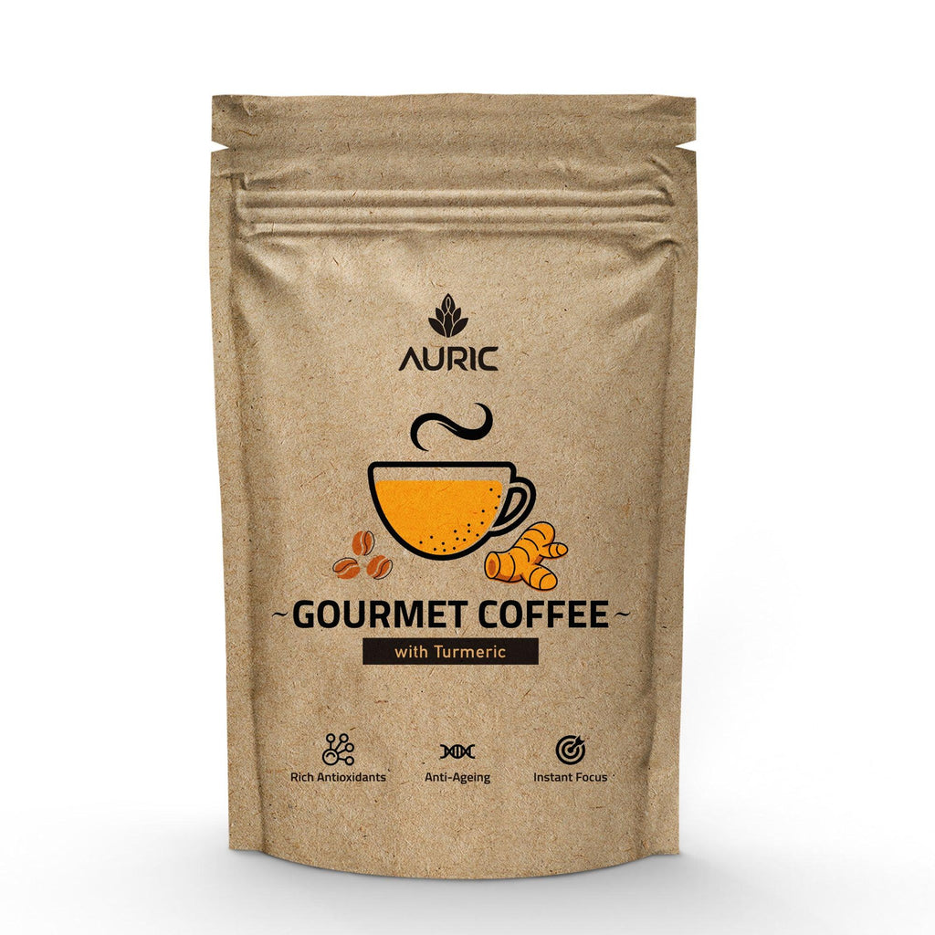 Auric Gourmet Coffee with Turmeric| 200gm - DrinksDeli India