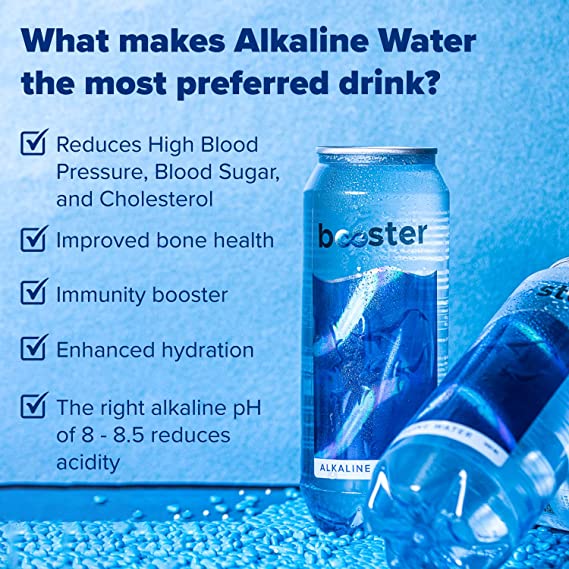 Booster Alkaline Drink, Mineral Rich-Alkaline Water pH 8+,Neutralizes Acidity and Supports For Building Immunity | Pack of 12 ( 500 ML )