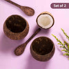Auric Coconut Bowls &  Spoons | Set of 2 - DrinksDeli India