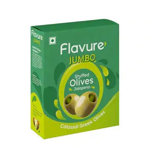 Flavure Jumbo Stuffed Olives Jalapeno | 50G - DrinksDeli India