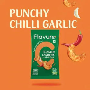 Flavure Roasted Cashew Chilli Garlic | Pack of 4 - DrinksDeli India
