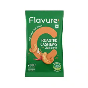 Flavure Roasted Cashew Chilli Garlic | Pack of 4 - DrinksDeli India