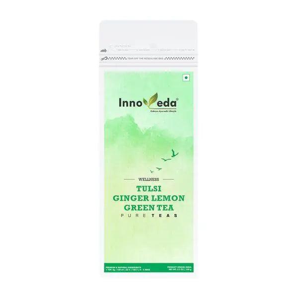 Innoveda Herb Tulsi Ginger Lemon Green Tea | 50g - DrinksDeli India