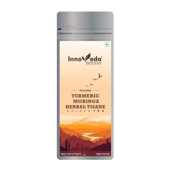 Innoveda Herb Turmeric Moringa Herbal Tisane | 50g - DrinksDeli India