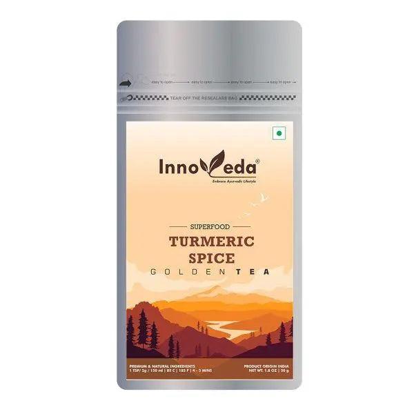 Innoveda Herb Turmeric Spice Golden Tea | 50g - DrinksDeli India