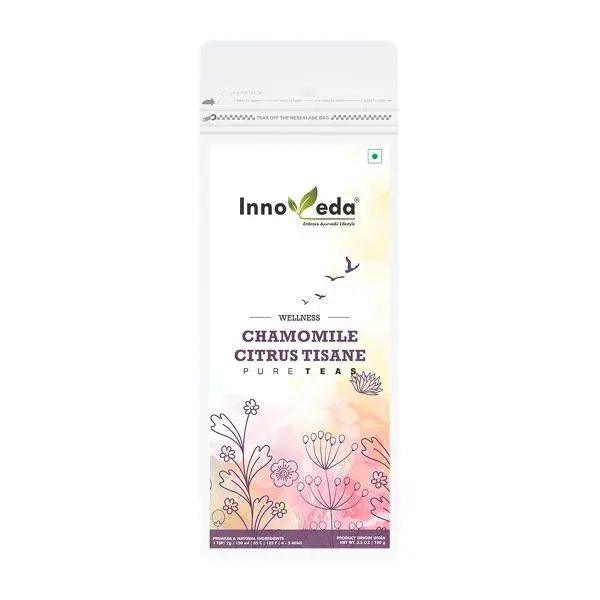 Innoveda Herbs Chamomile Citrus Tisane Tea | 50g - DrinksDeli India