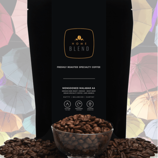 Home Blend Whole Bean Monsooned Malabar - DrinksDeli India