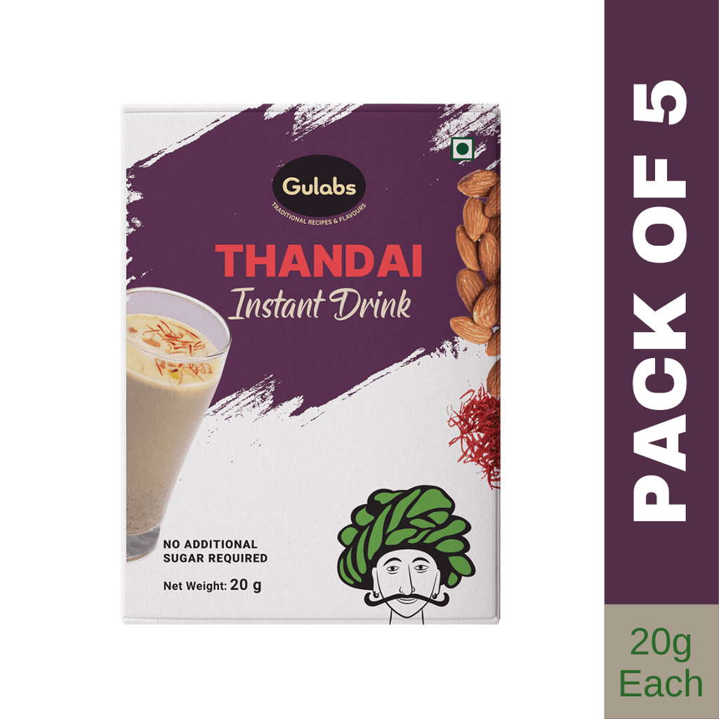 Gulabs Thandai Powder Instant Drink | Pack of 5 - DrinksDeli India