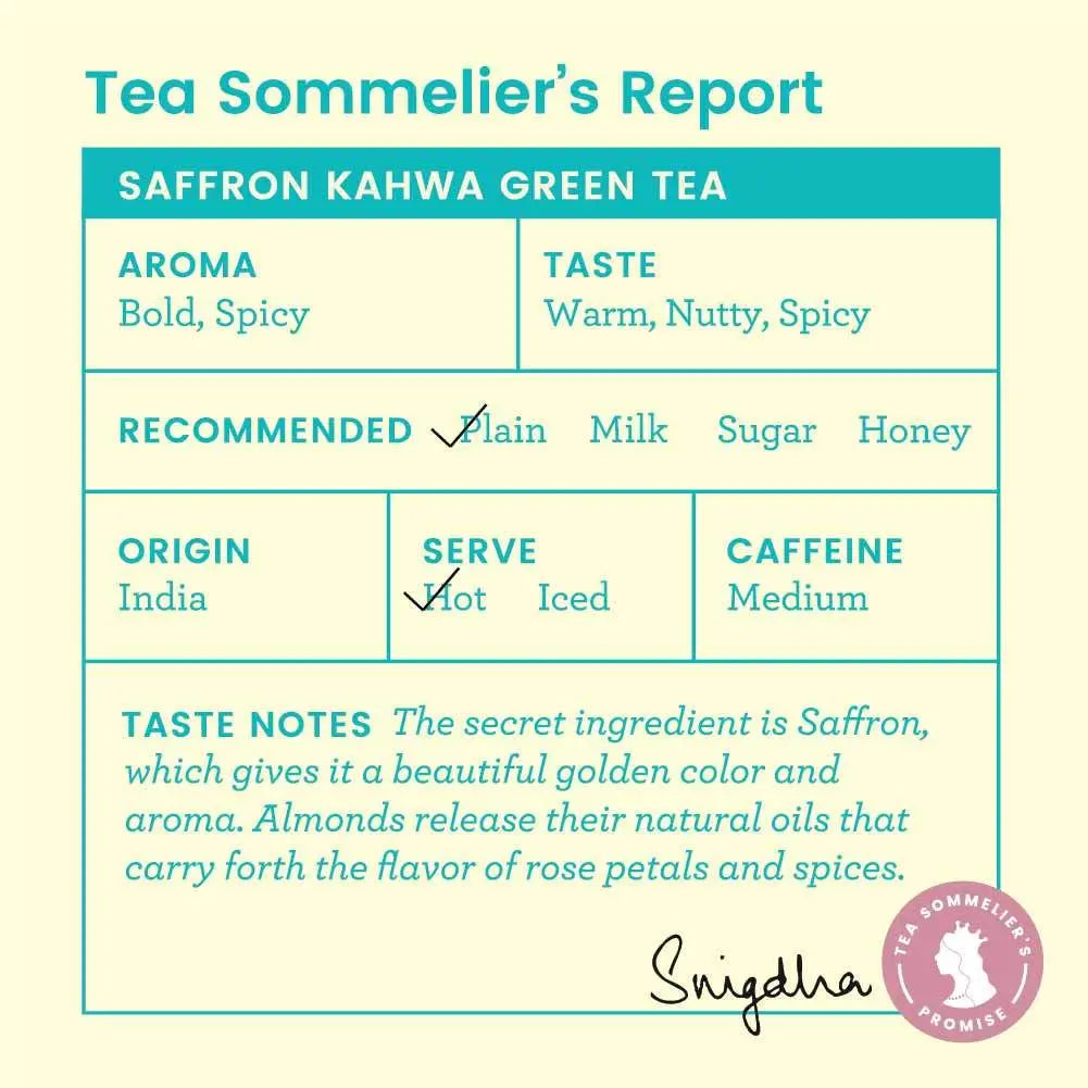 Tea Trunk Saffron Kahwa Green Tea | 100 gms Tea Trunk