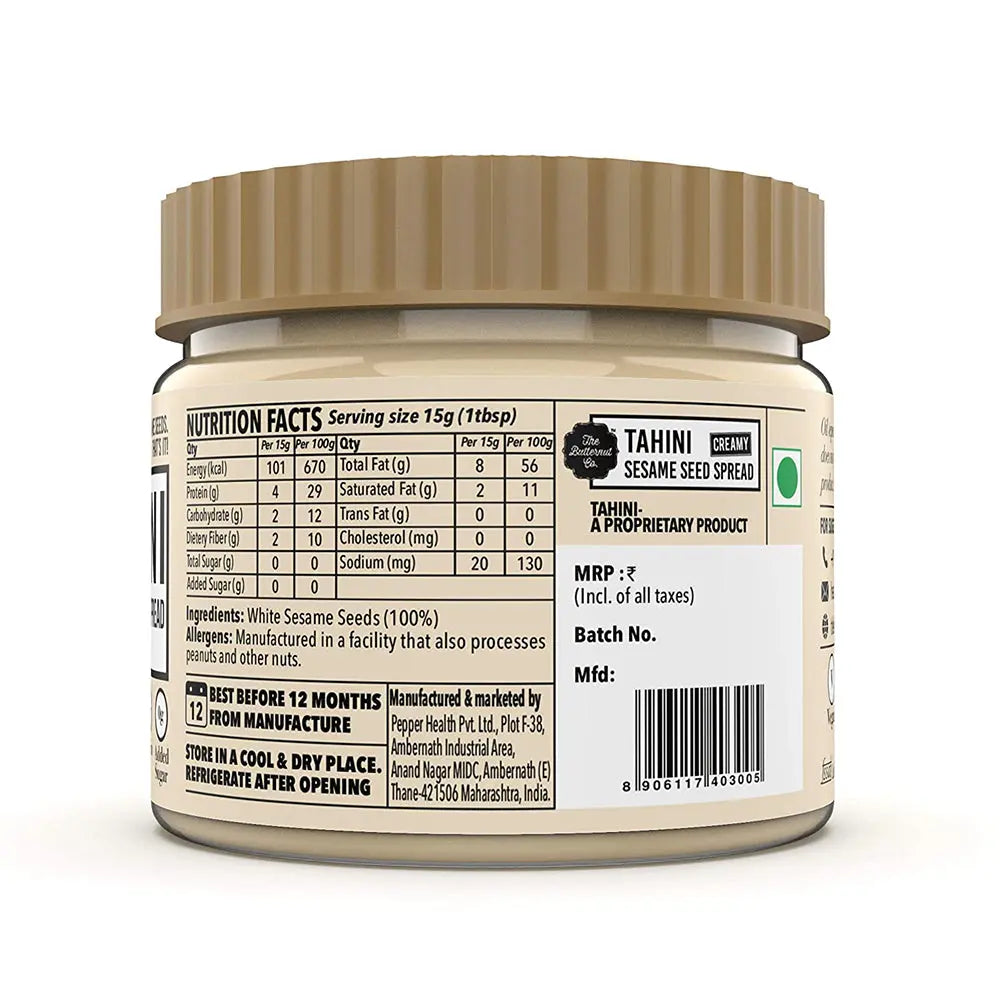 The Butternut Co. Tahini Sesame Seed Spread | Creamy | 340g Butternut Mou