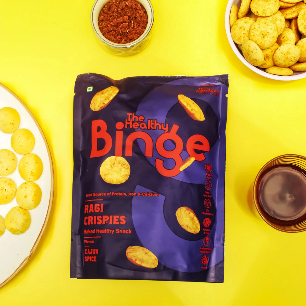 The Healthy Binge Ragi Crispies Cajun Spice | Pack of 6 The healthy binge