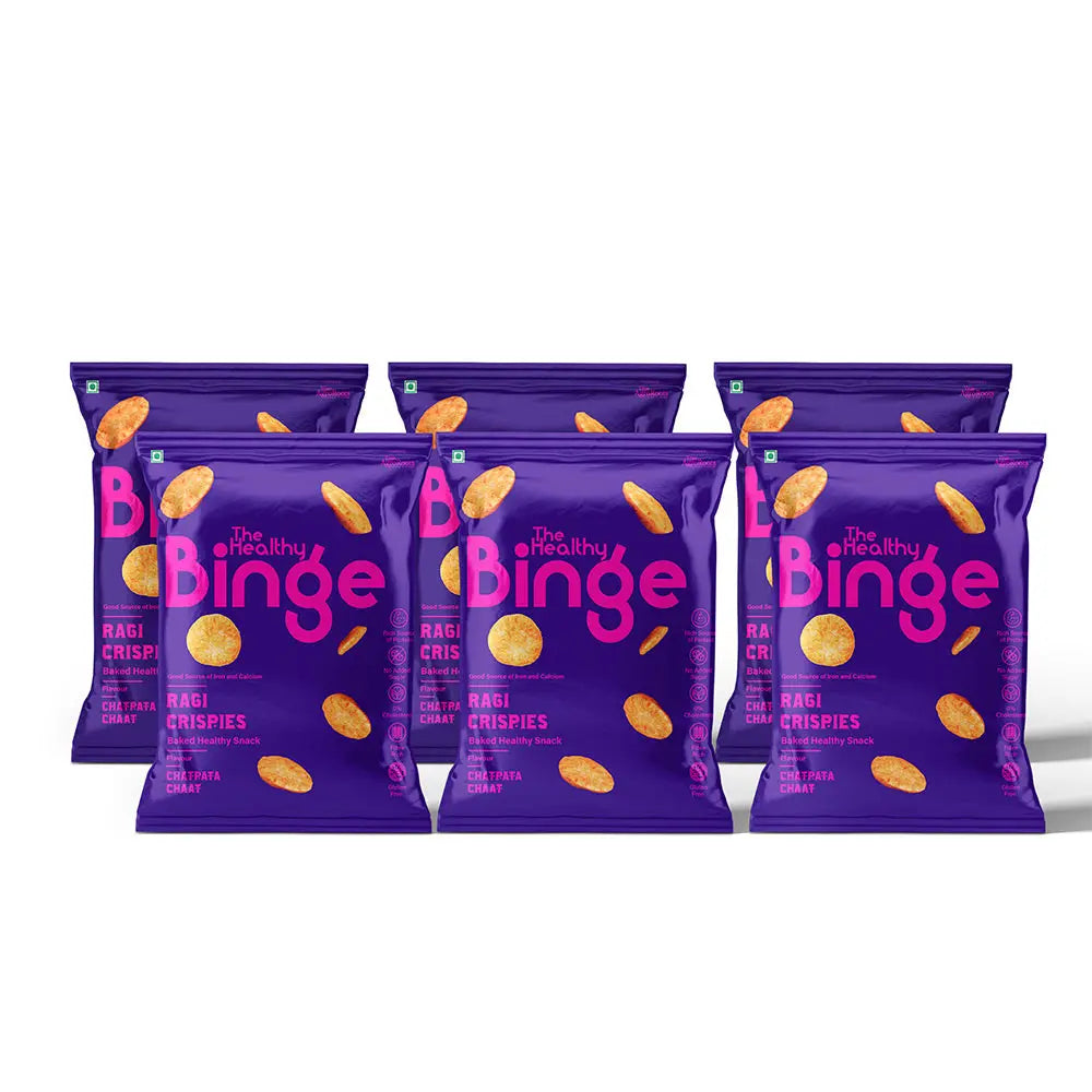 The Healthy Binge Ragi Crispies Chatpata Chaat | Pack of 6 The healthy binge