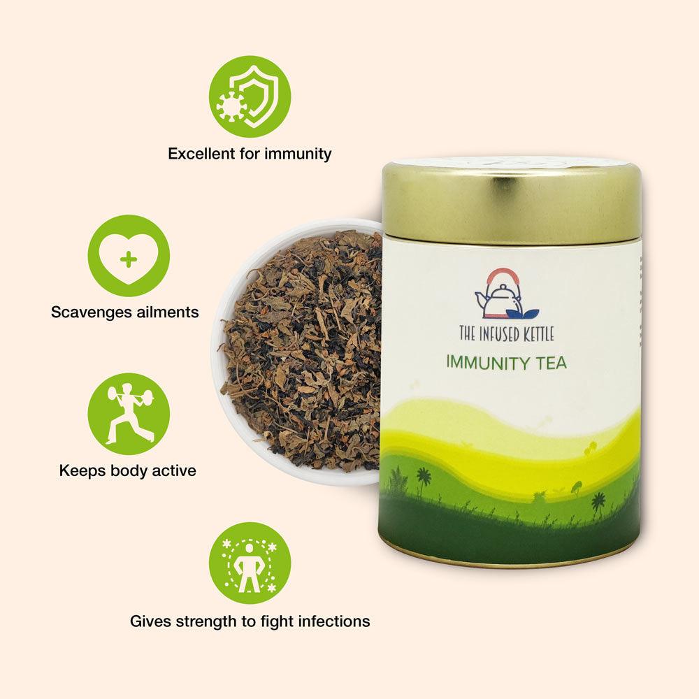 Infused Kettle Tea Immunity Green Tea | 50gm - DrinksDeli India