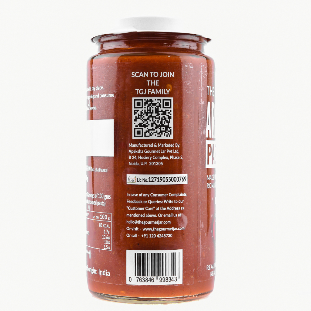 The Gourmet Jar Arrabbiata Pasta Sauce |  390g TGJ