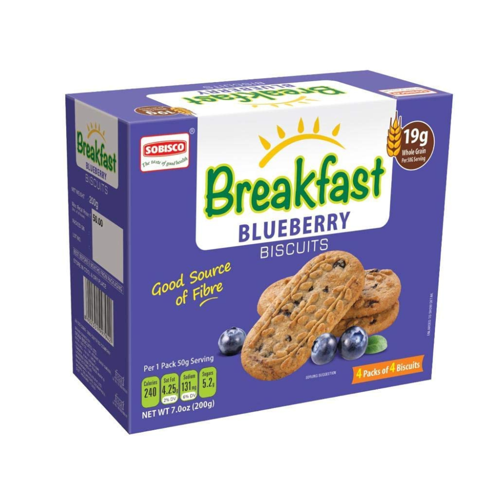 Sona Biscuits SOBISCO Breakfast Blueberry Biscuits Good Source of Fiber | Select Pack
