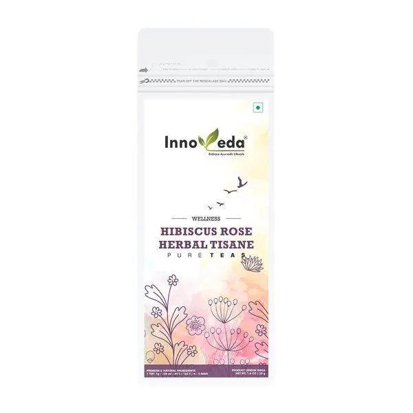 Innoveda Herbs Hibiscus Rose Herbal Tisane | 50g Innoveda Herbs