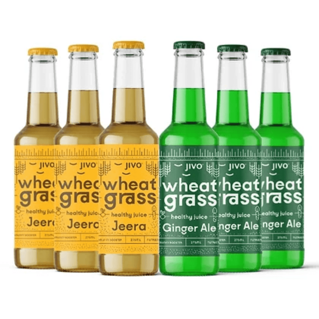 JIVO Healthy Wheatgrass Juice Jeera & Ginger Ale Flavour | 275ml |  Select Pack Jivo Wellness