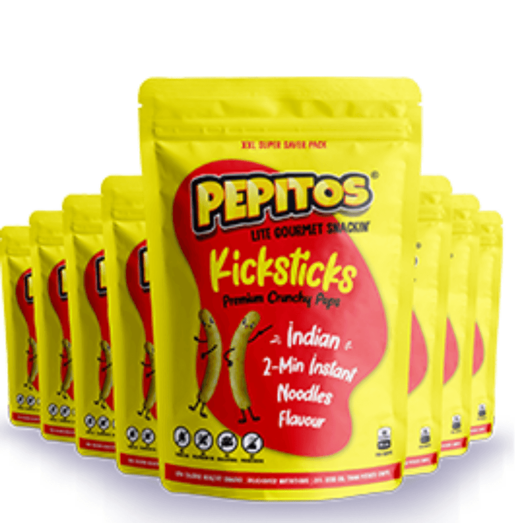 Pepitos Kicksticks Indian Instant Noodles Flavour | Pack of 8 pepitos