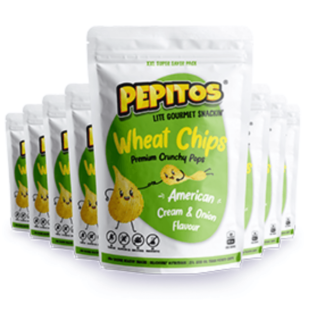 Pepitos Wheat Chips American Cream n Onion Flavour | Pack of 8 pepitos