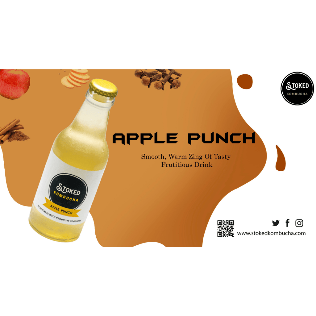 Stoked Kombucha - Apple Punch  | Pack of 6 stoked kombucha