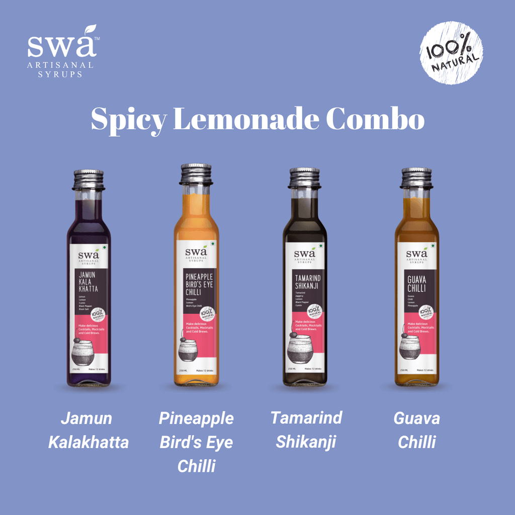 Swa Artisanal Syrups Spicy Lemonade Mocktail Syrup Combo (Pack of 4 ) Swa